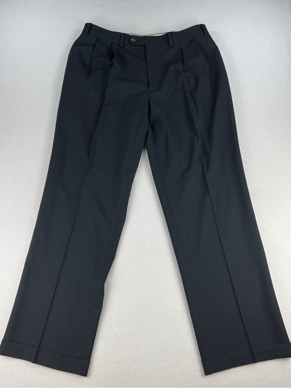 Ralph Lauren Navy Pleated Wool Dress Pants